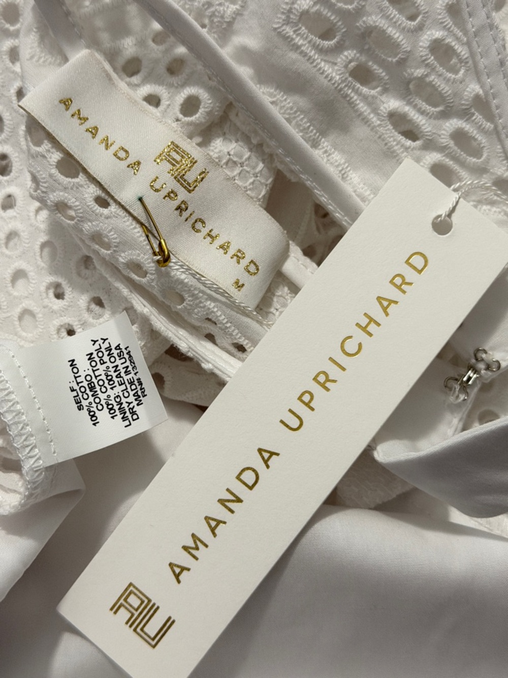 Amanda Uprichard Halter Camisole Nantucket Eyelet Sz M White Summer Quiet Luxury - Picture 16 of 16